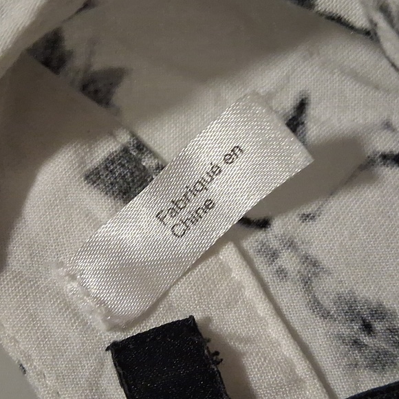 US Size 2 H & M Black And White Floral Print Short Sleeve Dress - Picture 3 of 12